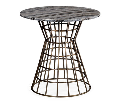 Jonathan Charles Outdoors Jonathan Charles Charles Outdoor Round Geometric Brass and Marble Centre Table House of Isabella UK