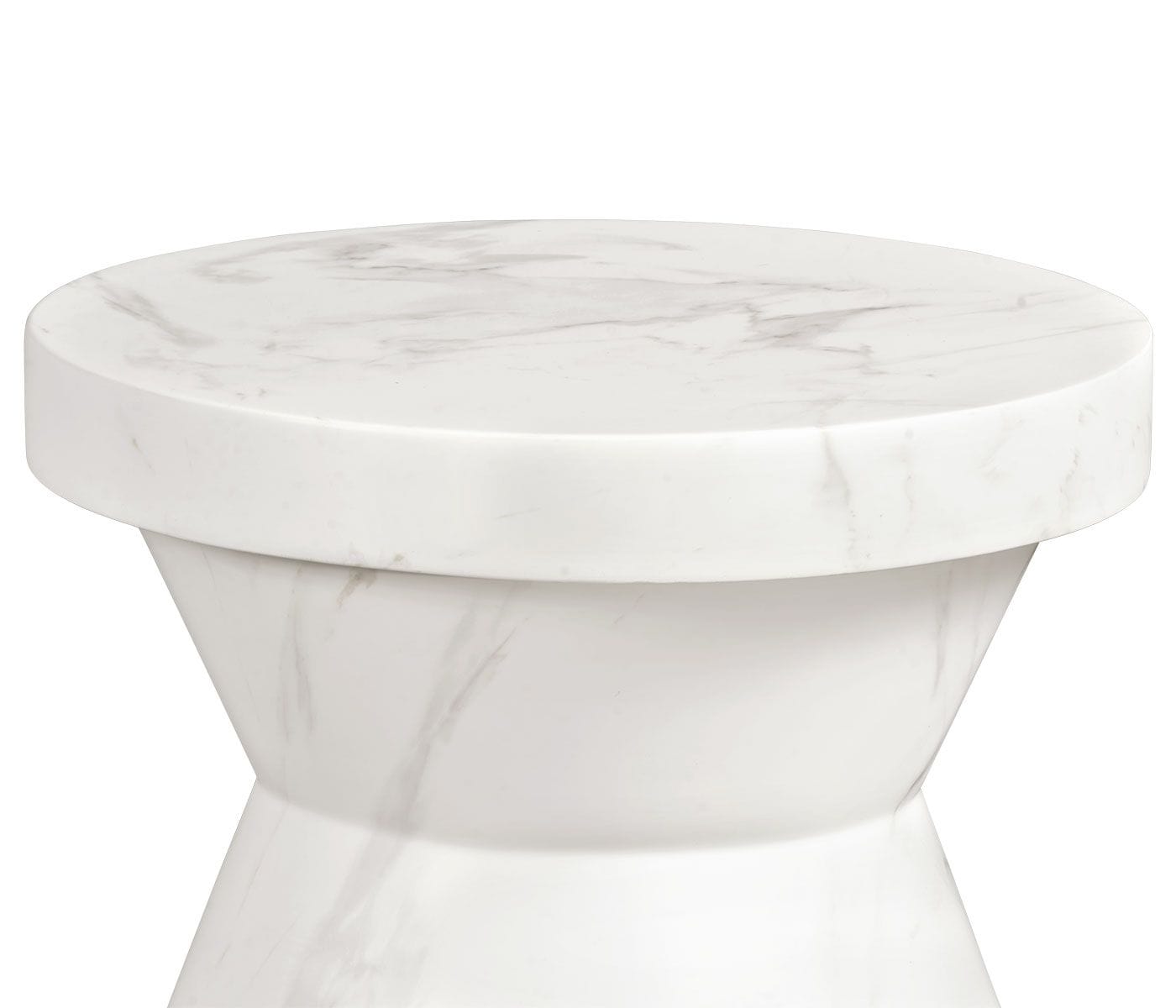 Jonathan Charles Outdoors Jonathan Charles Charles Outdoor Round Geometric Wine Table in Faux White Marble House of Isabella UK