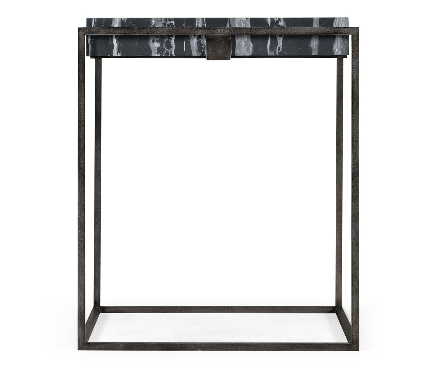 Jonathan Charles Outdoors Jonathan Charles Charles Outdoor Square Iron End Table in Faux Black Marble House of Isabella UK