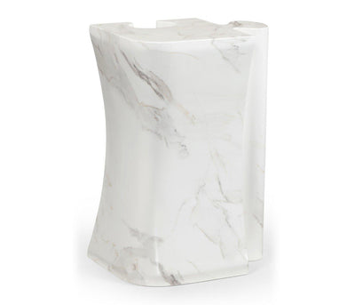 Jonathan Charles Outdoors Jonathan Charles Outdoor Side Table Puzzle Piece in Faux White Marble House of Isabella UK