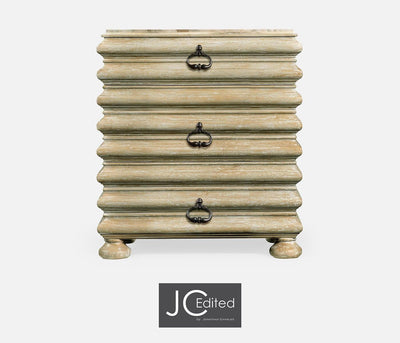Jonathan Charles Sleeping Jonathan Charles Bedside Chest of Drawers Eclectic with Marble Top - Limed Acacia House of Isabella UK