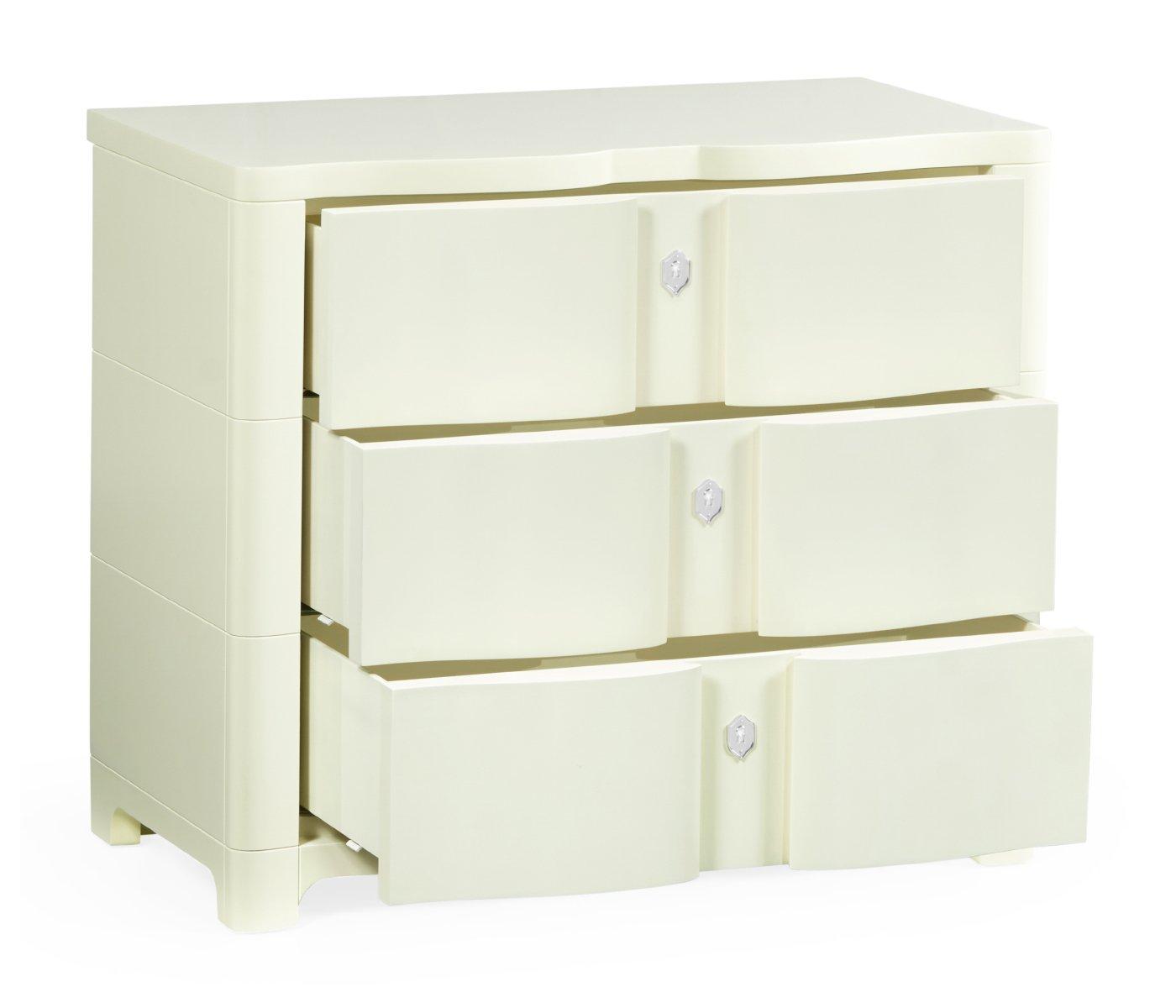 Jonathan Charles Sleeping Jonathan Charles Chest of Drawers Bowfront in Ivory House of Isabella UK