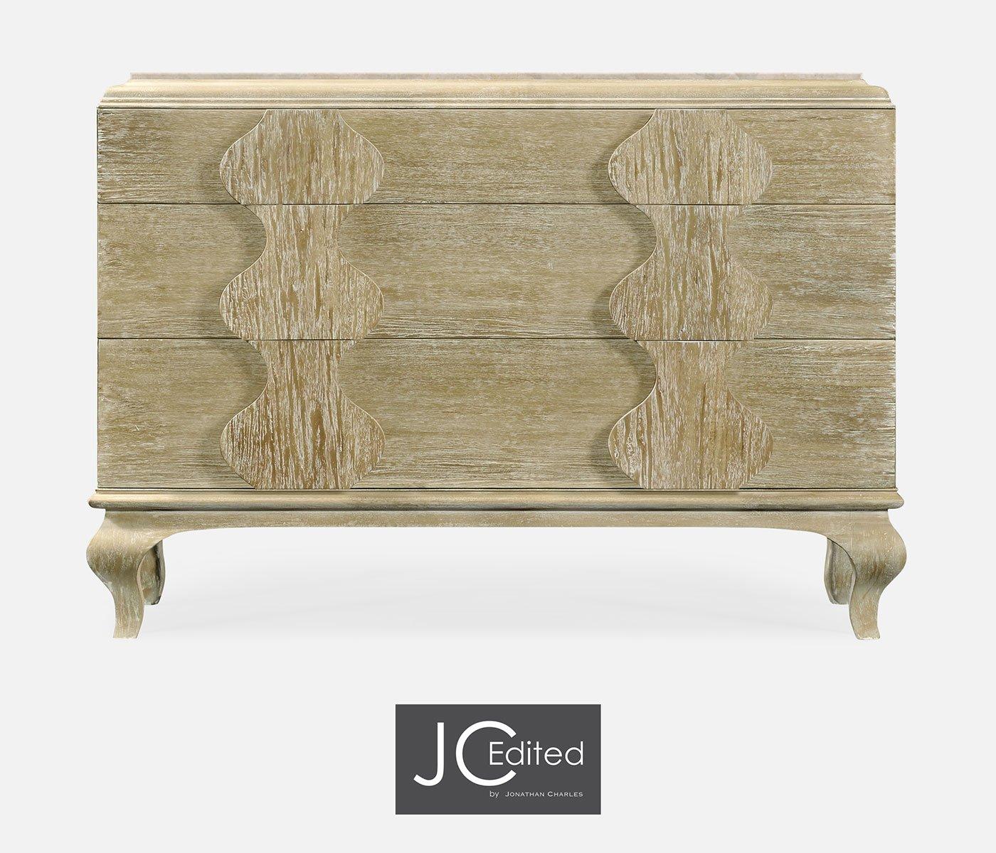 Jonathan Charles Sleeping Jonathan Charles Chest of Drawers Eclectic with Marble Top - Limed Acacia House of Isabella UK