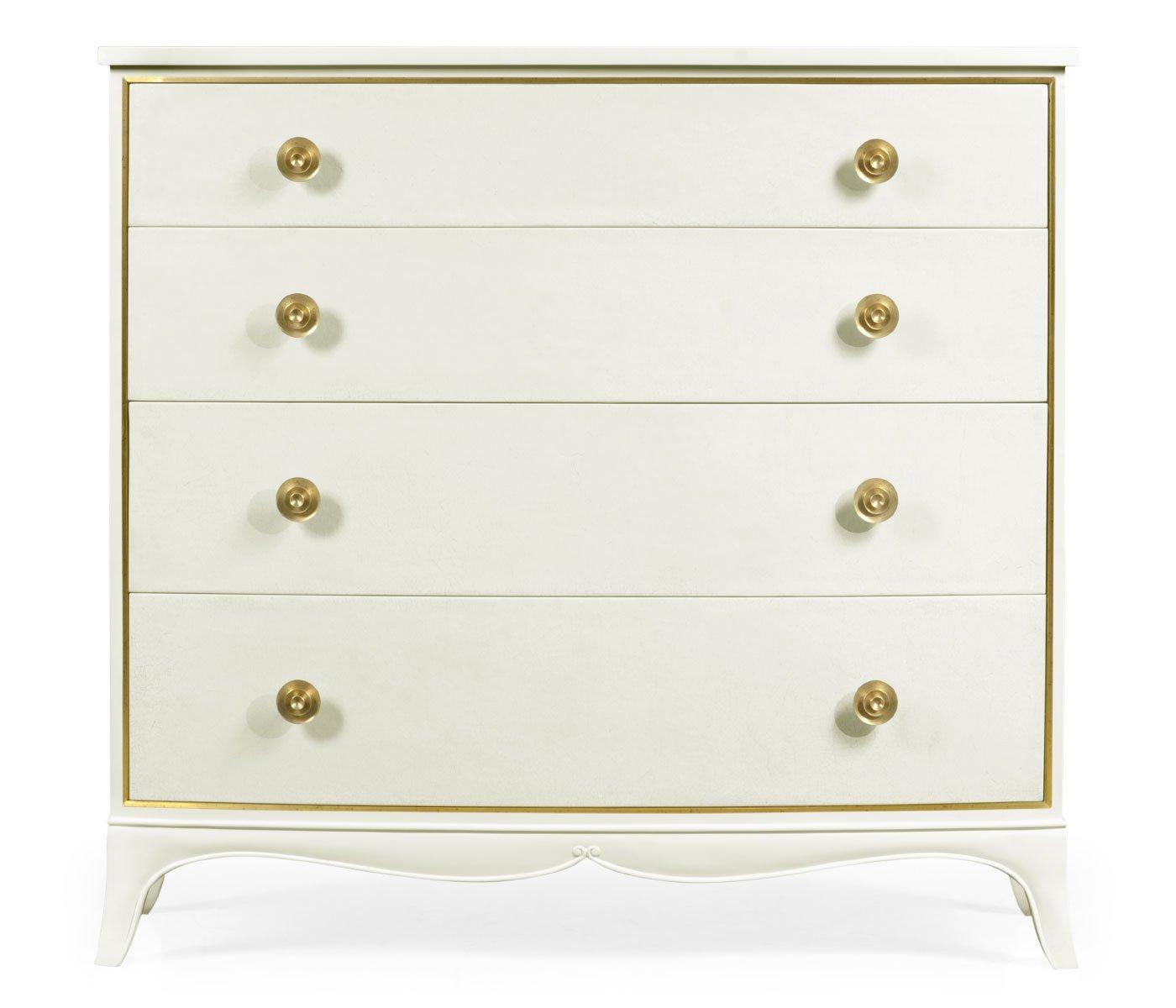 Jonathan Charles Sleeping Jonathan Charles Chest of Four Drawers Crackle Ceramic Lacquer House of Isabella UK