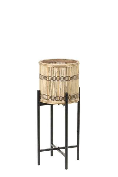 Light & Living Accessories 5993884 - Flower pot deco on stand 21,5x54,5 cm CORAZO natural-black House of Isabella UK