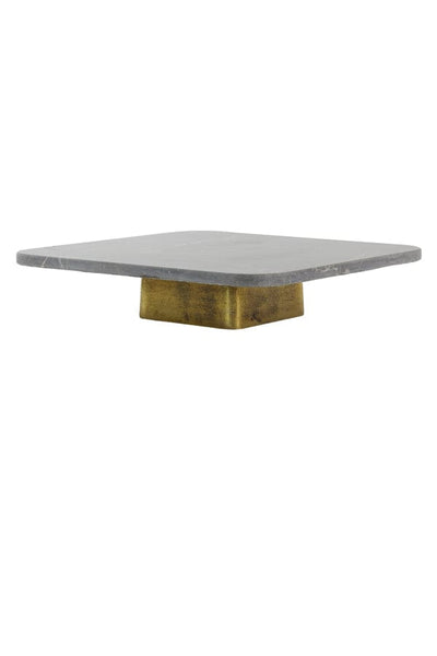 Light & Living Accessories Dish on base 40x40x8,5 cm LABADE marble brown-antique bronze House of Isabella UK