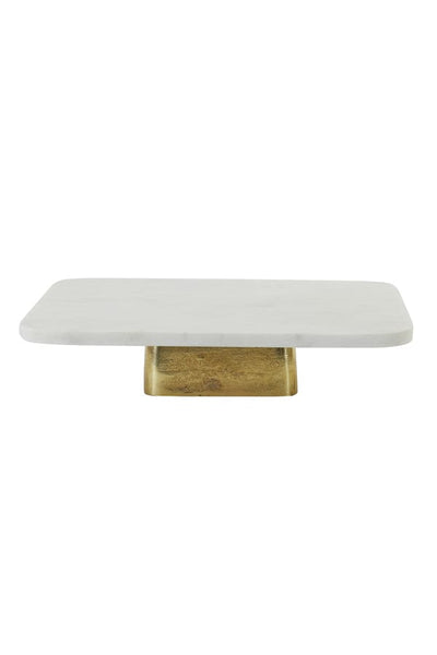 Light & Living Accessories Dish on base 40x40x8,5 cm LABADE marble white-antique bronze House of Isabella UK