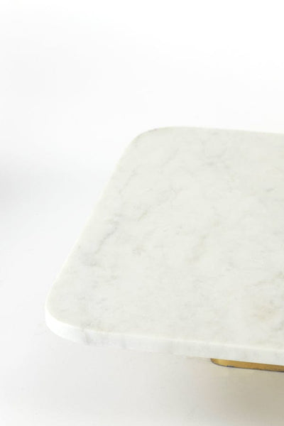 Light & Living Accessories Dish on base 40x40x8,5 cm LABADE marble white-antique bronze House of Isabella UK