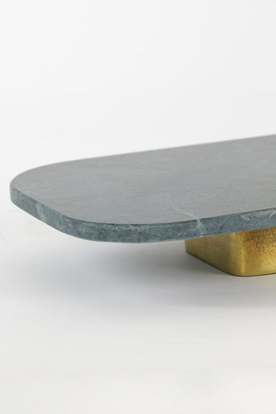 Light & Living Accessories Dish on base 50x24x7 cm LABADE marble green-antique bronze House of Isabella UK