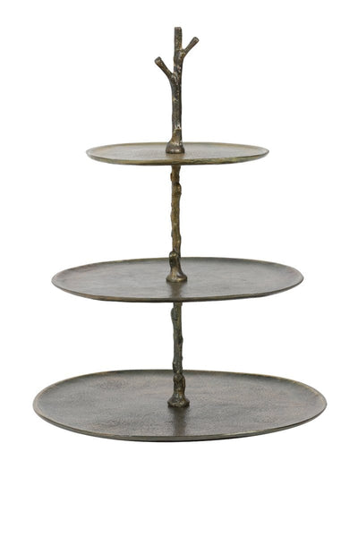 Light & Living Accessories Pack of 2 x Stand 3 layer 35x31x45 cm TRESA antique bronze House of Isabella UK