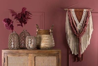 Light & Living Accessories Pack of 2 x Tapestry 60x120 cm DYAMA pink-brown-natural House of Isabella UK