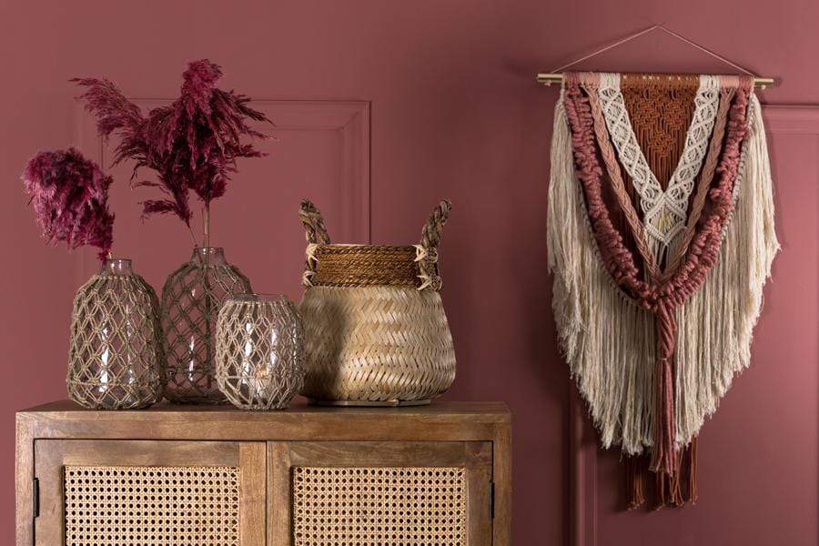 Light & Living Accessories Pack of 2 x Tapestry 60x120 cm DYAMA pink-brown-natural House of Isabella UK