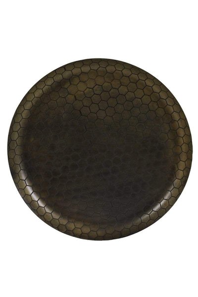 Light & Living Accessories Pack of 6 x Dishes 40x2 cm ALBINE antique bronze honeycomb House of Isabella UK