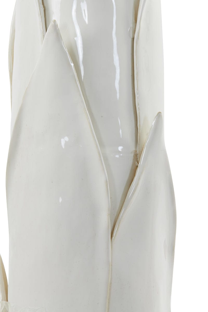 Light & Living Accessories Vase deco 21x18,5x82 cm TULIPAN ceramics cream+white House of Isabella UK