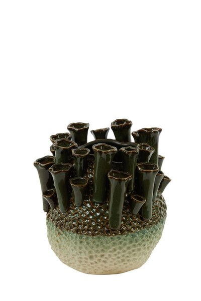 Light & Living Accessories Vase deco 29x33 cm KYRAL ceramics brown/green+cream House of Isabella UK