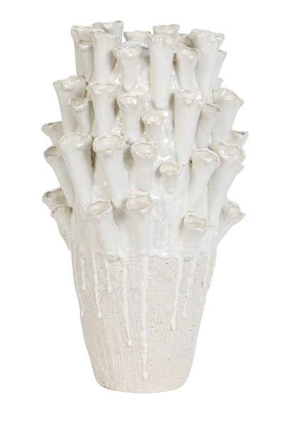 Light & Living Accessories Vase deco Ø28,5x46,5 cm KYRAL ceramics cream+white House of Isabella UK