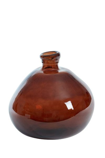 Light & Living Accessories Vase Ø33x33 cm MACELLO glass shiny dark brown House of Isabella UK