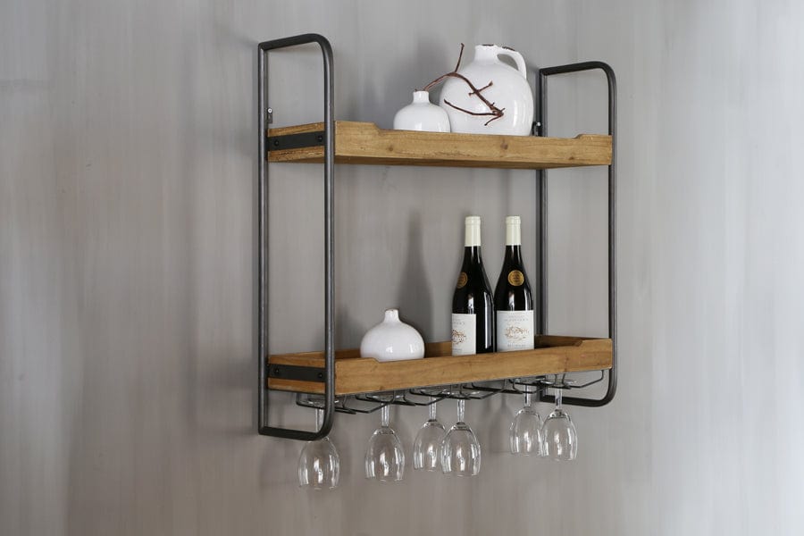 Light & Living Accessories Wall rack 2 layers 73x20x69 cm SUCRE wood House of Isabella UK
