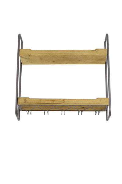 Light & Living Accessories Wall rack 2 layers 73x20x69 cm SUCRE wood House of Isabella UK