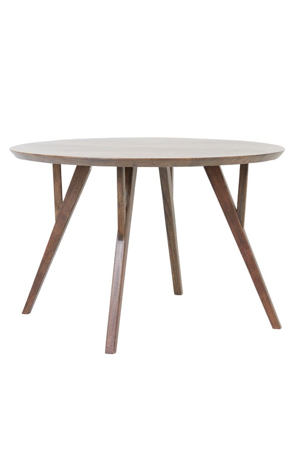 Light & Living Dining Dining table Ø140x76 cm QUENZA acacia wood dark brown House of Isabella UK