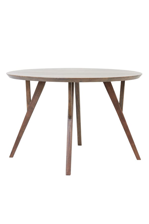 Light & Living Dining Dining table Ø140x76 cm QUENZA acacia wood dark brown House of Isabella UK