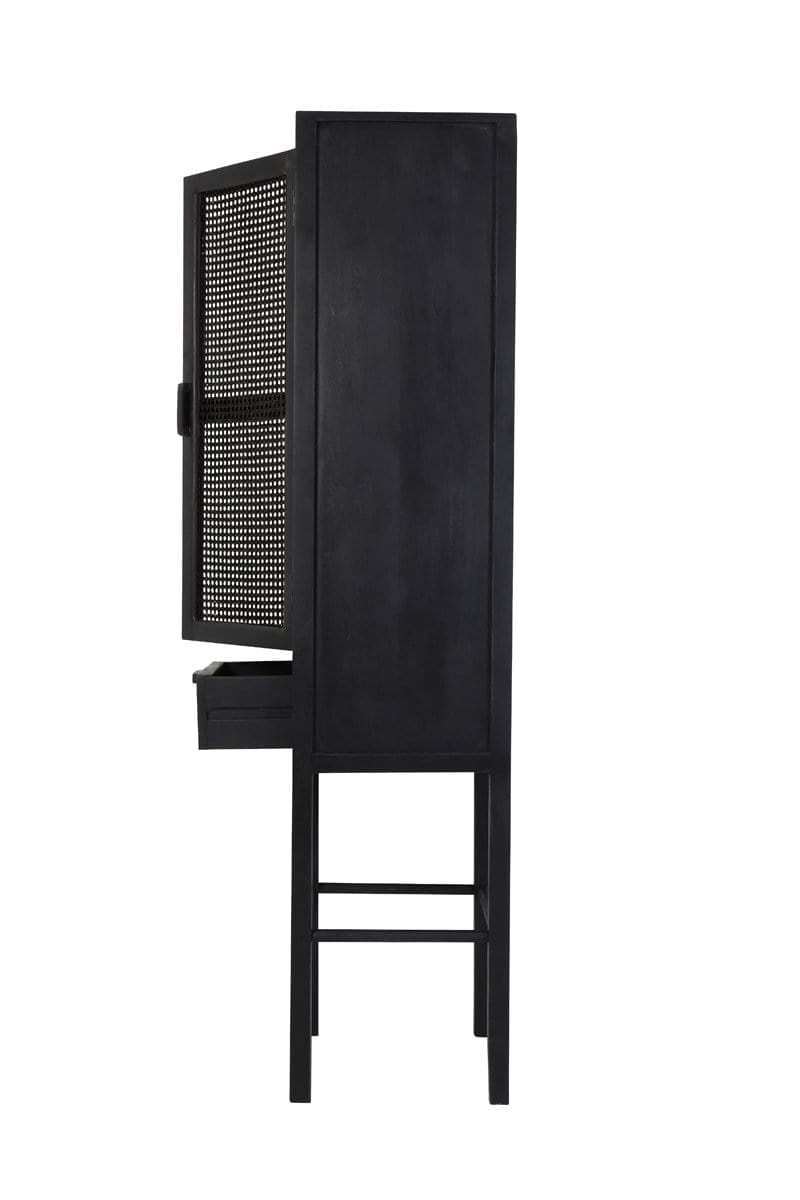 Light & Living Furniture Cabinet with drawer 45x40x180 cm NIPAS wood black | OUTLET House of Isabella UK