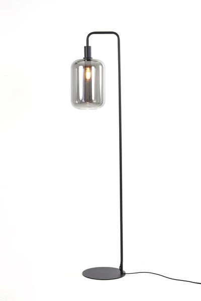 Light & Living Lighting Floor lamp 35,5x28x155 cm LEKAR black+smoked glass high House of Isabella UK