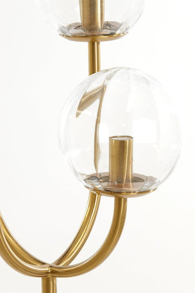 Light & Living Lighting Floor lamp 4L E14 42x20x182 cm MAGDALA glass clear+gold House of Isabella UK