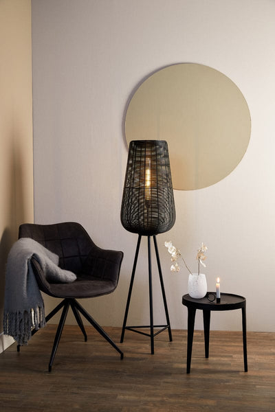 Light & Living Lighting Floor lamp Ø37x135 cm ADETA matt black House of Isabella UK