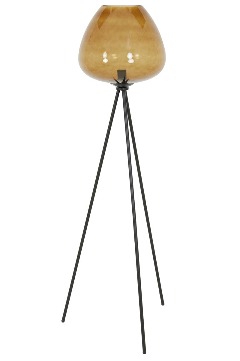 Light & Living Lighting Floor lamp tripod 42x146 cm MAYSON glass brown+matt black House of Isabella UK