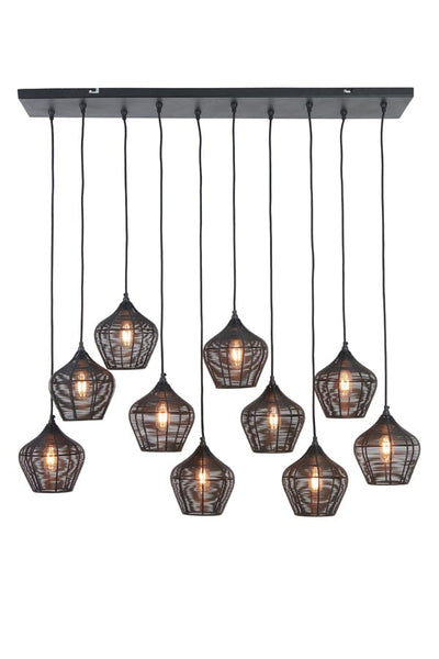 Light & Living Lighting Hanging lamp 10L 120x25x29,5 cm ALVARO matt black House of Isabella UK