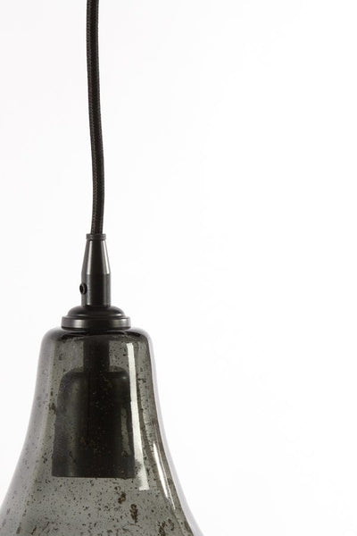 Light & Living Lighting Hanging lamp 20x24 cm DAILYN smoked glass+black House of Isabella UK