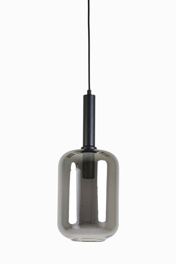 Light & Living Lighting Hanging lamp 22x52 cm LEKAR black+smoked glass House of Isabella UK