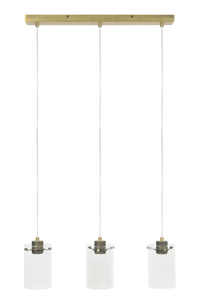 Light & Living Lighting Hanging lamp 3L 65x12x18,5 cm VANCOUVER ant.bronz-glass House of Isabella UK