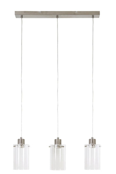 Light & Living Lighting Hanging lamp 3L 65x12x18,5 cm VANCOUVER nic. sat.-glass House of Isabella UK