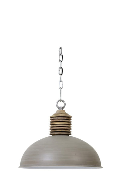 Light & Living Lighting Hanging lamp 52x43 cm AVERY concrete/white top wood natural House of Isabella UK