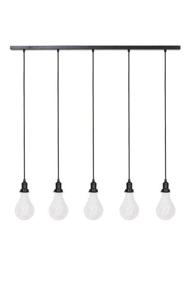 Light & Living Lighting Hanging lamp 5L 120x12x12 cm LAYANA matt black+clear glass House of Isabella UK