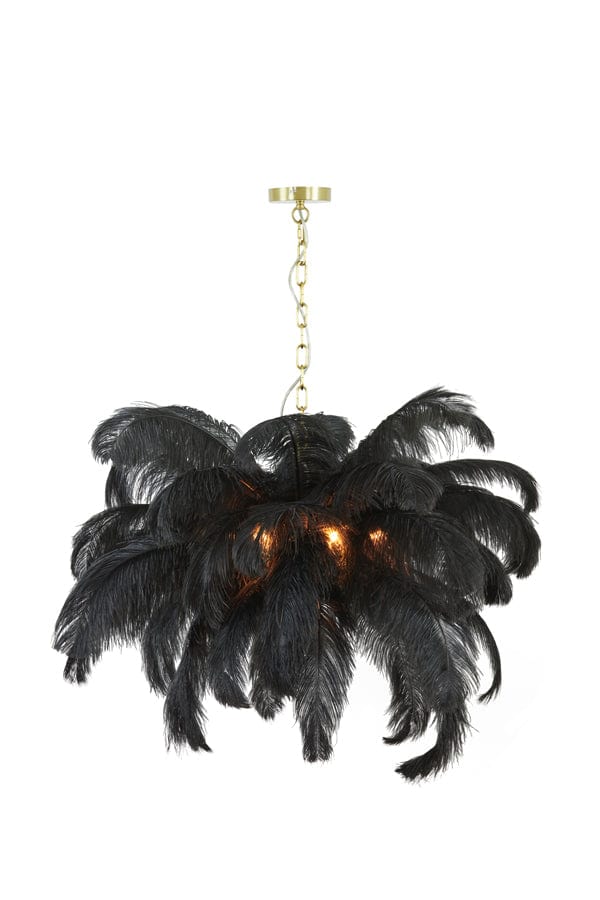 Light & Living Lighting Hanging lamp E14 80 cm FEATHER gold+black House of Isabella UK