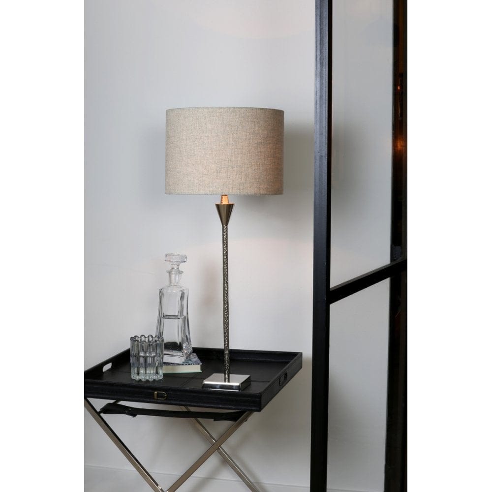 Light & Living Lighting LAMP BASE 10,5X10,5X55CM GRANULO NICKEL | OUTLET House of Isabella UK
