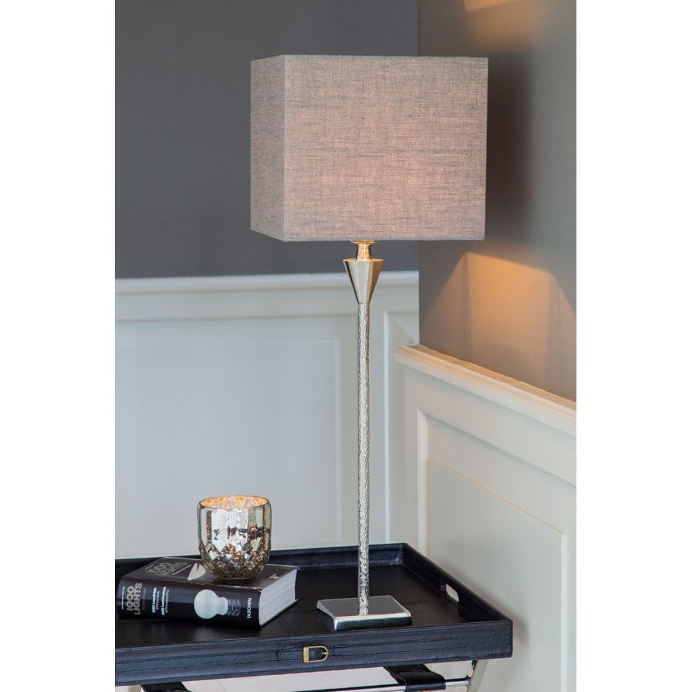 Light & Living Lighting LAMP BASE 10,5X10,5X55CM GRANULO NICKEL | OUTLET House of Isabella UK