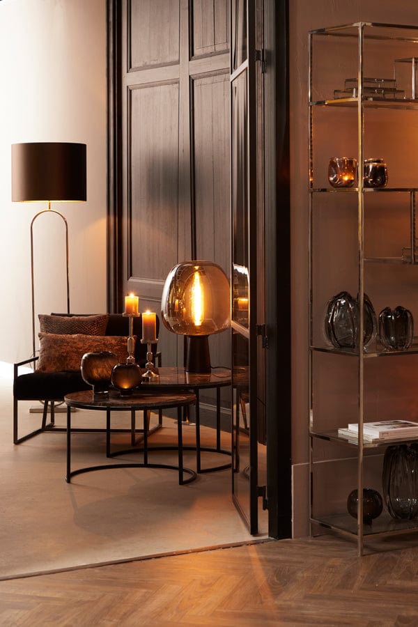 Light & Living Lighting Maysony Table lamp 40x59 cm - Smoked Glass & Black House of Isabella UK