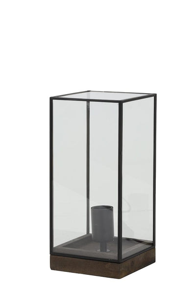 Light & Living Lighting Table lamp 15x15x32,5 cm ASKJER wood brown+black+glass House of Isabella UK