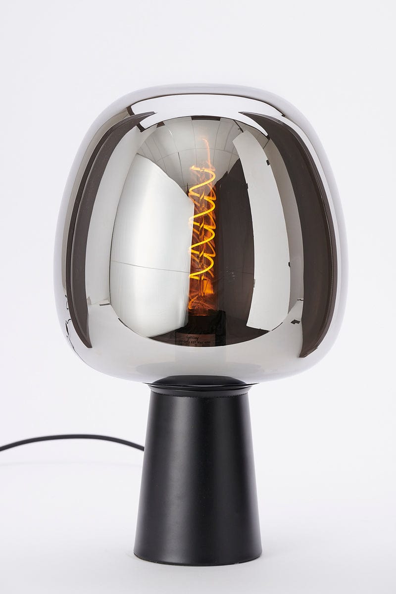 Light & Living Lighting Table lamp 22x40 cm MAYSONY smoked glass+matt black House of Isabella UK