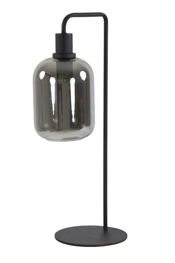 Light & Living Lighting Table lamp 26x20x60 cm LEKAR black+smoked glass high House of Isabella UK