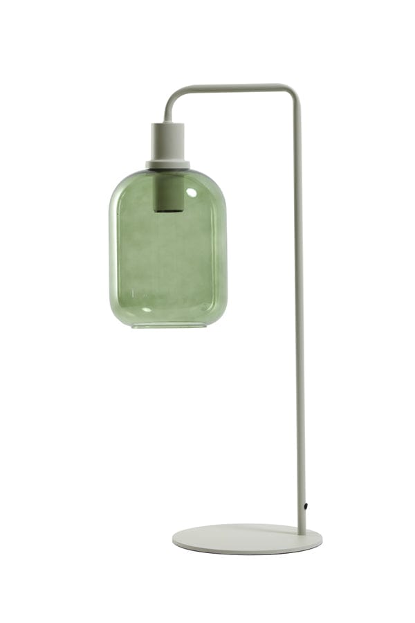 Light & Living Lighting Table lamp 26x20x60 cm LEKAR light grey+green glass high House of Isabella UK