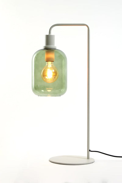 Light & Living Lighting Table lamp 26x20x60 cm LEKAR light grey+green glass high House of Isabella UK