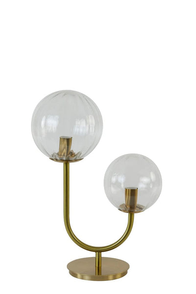Light & Living Lighting Table lamp 2L 33x18x43 cm MAGDALA glass clear+gold House of Isabella UK