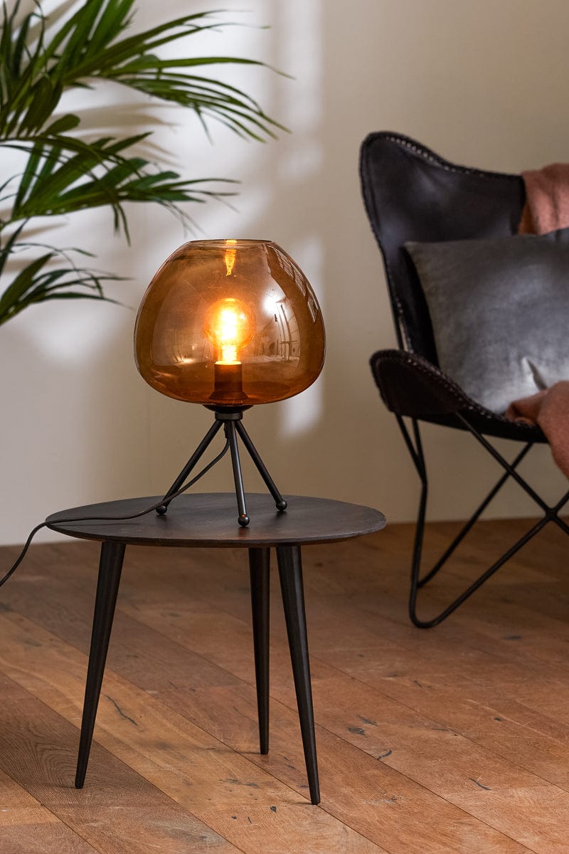 Light & Living Lighting Table lamp 30x43 cm MAYSON glass brown+matt black House of Isabella UK