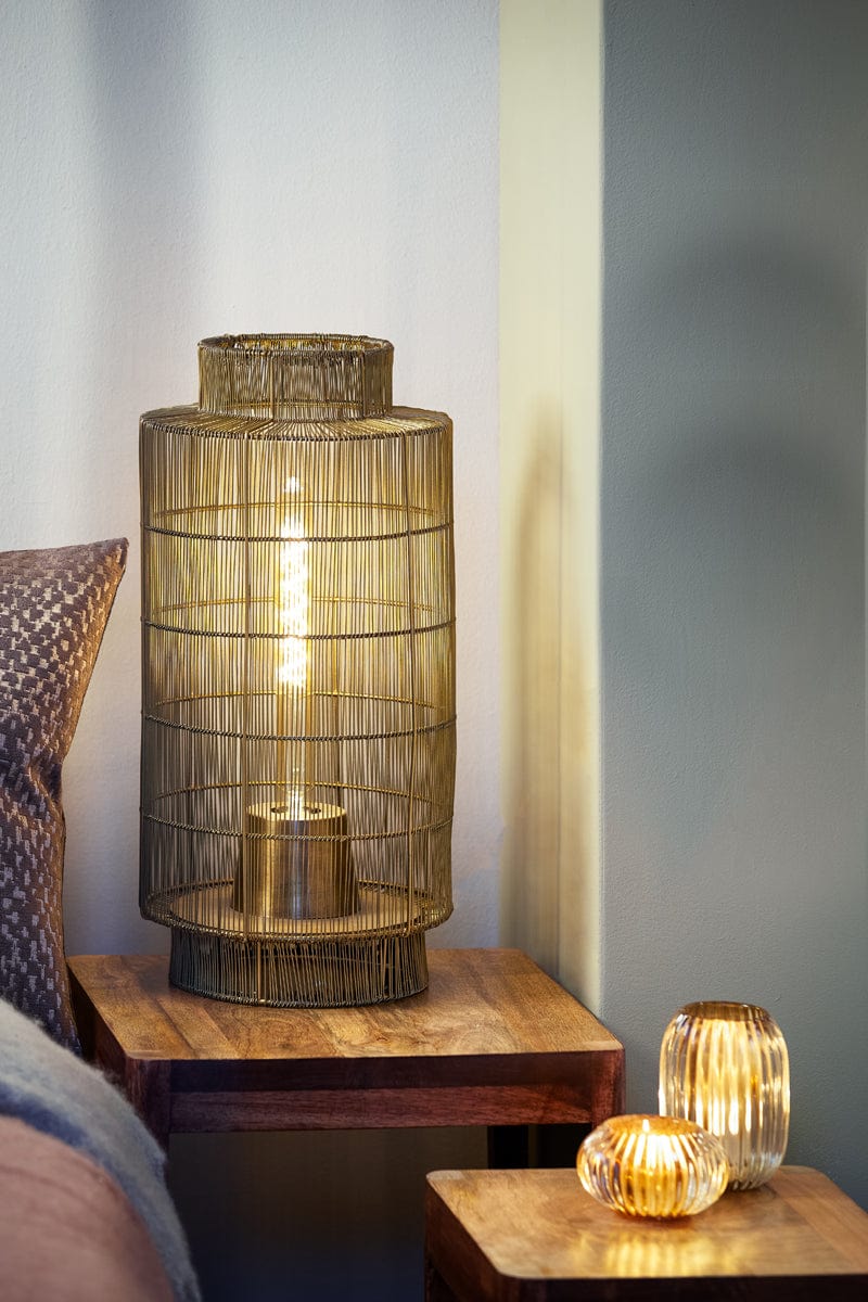 Light & Living Lighting Table lamp lantern 24x52 cm GRUARO wire ant. bronze House of Isabella UK