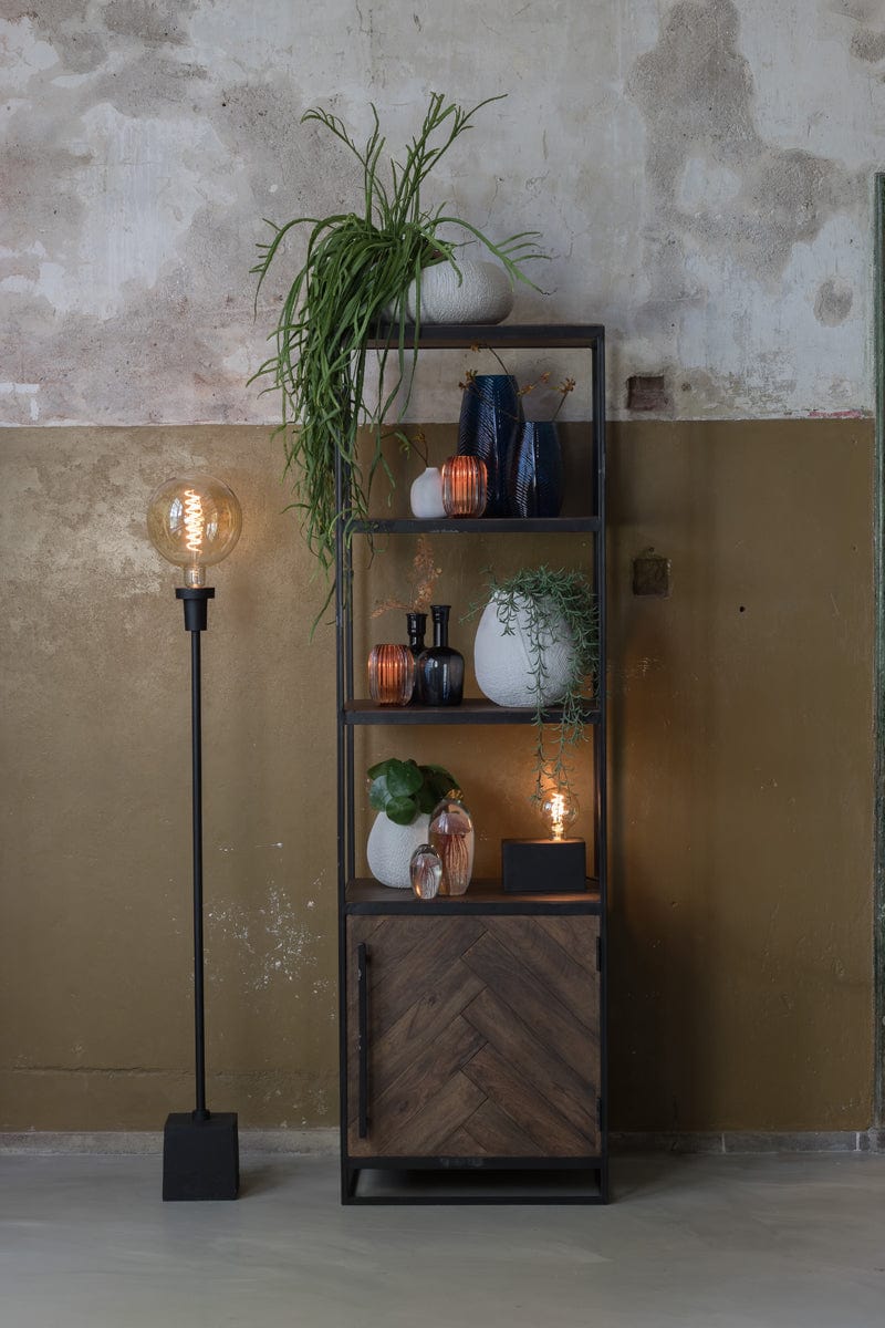 Light & Living Living Cabinet half open 55x40x180 cm CHISA wood brown-black House of Isabella UK
